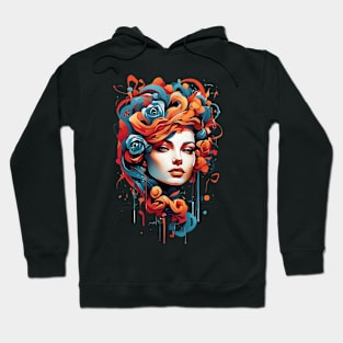 Women with Flowers in Her Hair: Blooming Beauty - Colorful Hoodie